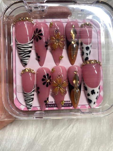 Floral 3D Press on Nails