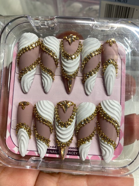 Stunning Diamond  3D Press on Nails